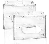 Soporte para tarjetas de identificación, 2 soportes transparentes de plástico duro, protector de tarjetas de crédito con ranura para el pulgar