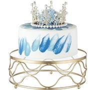 Soporte para tartas y cupcakes Unyqoos® Allecto, 25 cm, color dorado: elegante expositor para pasteles, ideal para presentar postres en bodas, cumpleaños y celebraciones