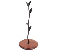 Soporte para Tazas de Café Rústico de Hierro y Madera | Base de Madera Ancha y Plana, Diseño de Ramas, Secado Rápido, Exhibición Decorativa para Cocina y Bar