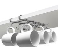 Soporte para tazas y organizador para armarios Ibzenoa®: organizador de tazas que ahorra espacio, fabricado en alambre de hierro, con revestimiento en polvo de color plateado, con capacidad para 10 ta