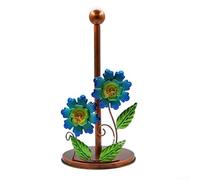 Soporte para toallas de papel con patrón de girasol hecho de metal para cocina y baño, organizador funcional que mantiene las toallas limpias y al alcance (B)