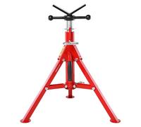 Soporte para tuberías VEVOR, acero al carbono, soporte para tubos con cabeza en V. Capacidad máxima de carga: 1134 kg. Soporte para tubos con altura ajustable de 61 a 107 cm. Patas plegables para faci