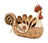 Soporte para utensilios de cocina con diseño de gallo - Organizador de | Almacenamiento de cubiertos de granja para los amantes de la cocina, cocineros en casa, renovadores, anfitriones