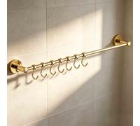 Soporte para utensilios de cocina con ganchos, estante de almacenamiento montado en la pared para herramientas de cocina, espátula, cucharón, cucharón, taza y organizador de toallas, 80 cm
