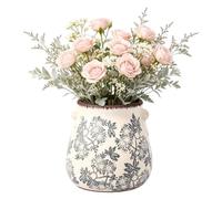Soporte para utensilios de encimera, maceta vintage antideslizante de | Vasija para utensilios | Jarrón de cerámica vintage decorativo para almacenamiento de flores | Soporte para herramientas de