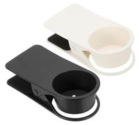 Soporte para vasos, juego de 2 unidades, tipo clip, color /blanco, apto para mesas de hasta 5 cm de grosor