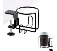 Soporte para vasos tipo clip Unyqoos® para escritorio – apto para vasos, botellas y accesorios de forma universal, acero inoxidable, color , 10,3 x 10,3 x 10,3 cm, 210 g, 1 unidad.