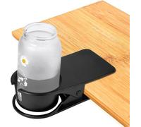 Soporte para vasos Unyqoos® con clip: portavasos para mesa y escritorio, fabricado en plástico y metal resistentes, dimensiones 20x10x5,5 cm, diámetro de 3,39 pulgadas, color