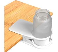 Soporte para vasos Unyqoos® para mesa y escritorio – Clip de plástico y metal resistente, 20 x 10 x 5,5 cm, diámetro de 3,39 pulgadas, color blanco