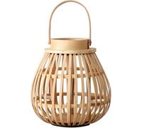 Soporte para velas de bambú hecho a mano, linterna de madera natural, ideal para velas en casa. Decoración de mesa beige de estilo retro, perfecta como regalo y accesorio para el hogar