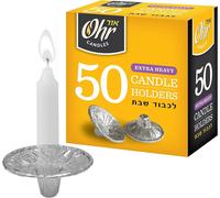 Soporte para velas desechable de aluminio, extra resistente, con recipiente para recoger la cera derretida (bobeches) - 50 unidades