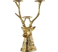 Soporte para velas "Gilde", diseño de ciervo, color dorado, modelo 23031