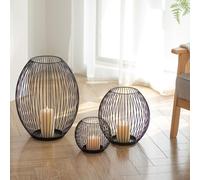 Soporte para velas , grande: Portavelas de 45/30/15 cm para velas tipo plato. Lámpara moderna, juego de 3 para sala de estar, balcón, baño, Navidad