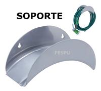 Soporte Pared para Mangueras, Portamangueras Metálico Semicircular, Jardín, Gris, 100% Hierro,cm,fespu