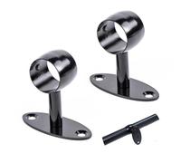 Soporte Pasamanos, Soportes de Baranda Escalera de Acero Inoxidable para Escalera Pared Interior et Exterior | Montaje en Pared | Tubo Redondo Ø 33 mm | Negro, 2 Piezas