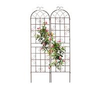 Soporte plantas Enrejado metálico 2 piezas Color marrón Soporte para enredaderas