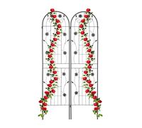 Soporte plantas enrejado metálico para jardín celosía decorativa 200 cm negro