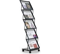 Soporte plegable para folletos y revistas VEVOR, con 5 compartimentos, portátil, para catálogos, exposiciones, oficinas y ferias. Estante inclinado para libros, de pie, ideal para exposiciones, oficin
