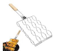 Soporte plegable para , utensilios de parrilla de acero inoxidable, estante de 10 x 4 pulgadas con malla de rejilla, bandeja de barbacoa de metal duradera, herramienta portátil con bloqueo