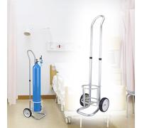 Soporte portátil para tanque de oxígeno con mango ajustable, carrito de cilindro de gas rodante de aleación de aluminio para clínicas de fábrica