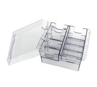 Soporte protector para 8 cuchillas, soporte para cuchillas de plástico visible, resistente al polvo con tapa, estuche cuadrado de 5, 7x4, 5x3, 2..