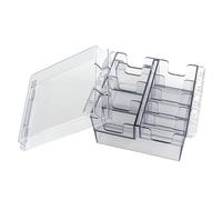 Soporte protector para 8 cuchillas, soporte para cuchillas de plástico visible, resistente al polvo con tapa, estuche cuadrado de 5, 7x4, 5x3, 2.