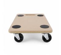 Soporte Rectangular con Ruedas para Macetas y Jardineras, Plataforma Móvil de Madera para Tiestos Pesados de Interior y Exterior, Base con Ruedas Giratorias
