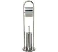 Soporte rollo con escobillero metal acero 22x80cm