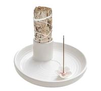 Soporte Santo, quemador de incienso de cerámica | Soporte de incienso de cerámica | de salvia cenicero para decoración del hogar, soporte de incienso ardiente para estante de oficina, mesa, dormitorio