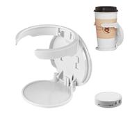 Soporte Tazas Organizador Tazas Colgador, Portavasos de Pared sin Necesidad de Taladrar Portavasos de Pared para Plegar y Guardar Apto para Taza de hasta 83 MM de Diámetro 2 Uds Blanco