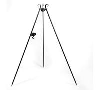 Soporte trípode para parrilla con manivela y sistema de poleas, y fuego de 180 cm