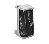 keeeper Papelera Vertical Soporte para Bolsas de Basura con Compartimento de Almacenaje, 60-120 l, Ole, Plateado, Multicolor, 35 x 40 x 75 cm