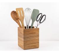 Soporte vertical para cubiertos de madera, diseño rústico, ideal para cocina y comedor, organizador de cubiertos