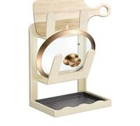 Soporte vertical para tapas de almacenamiento para el hogar, para ollas y sartenes, con bandeja de drenaje, estante de almacenamiento antideslizante, para armarios de cocina, comedores, despensa, plan