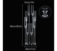 Soportecandelabro de acrílico - Candelabro - Soporte para velas - Portavelas - Soporte para velas de mesa - Juego de 4 con 8 brazos