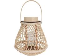 Soportecandelabro de bambú para velas Laternenkerzenhalter, con un diseño creativo. Práctico soporte para velas y vaso, ideal para el hogar y la oficina. Lámpara decorativa artesanal tipo farol