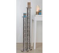 Soportecandelabro de la marca Gilde, modelo "Purley", metal, color plateado, unidad de venta: 1, altura: 100 cm, diámetro: 15 cm. Código: 4001250742197