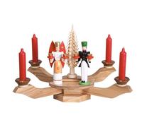 Soportecandelabro de mesa, diseño natural, con ángel y minero. Dimensiones: 38x38 cm. Producto nuevo