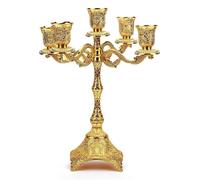 Soportecandelabro de metal con diseño retro de 5 brazos