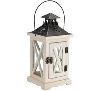 Soportecandelabro decorativo, farol vintage de madera, portavelas, farol colgante estético, decoración para el hogar, para bodas, para patios, balcones (blanco)