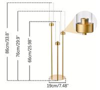 Soportecandelabro dorado - Soporte para velas - Atizador de velas - Decoración de mesa - Pieza central - Juego de 4 unidades - Acrílico con 3 brazos