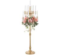 Soportecandelabro dorado: Soportecandelabros de pie con 13 brazos para decoración navideña