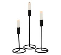 Soportecandelabro Fio, soporte para velas, metal, juego de 3 piezas, altura 32 cm, color