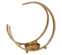 Soportecandelabro Gilde, modelo "Cicero", aluminio, color dorado, unidad de venta: 1, largo: 17 cm, ancho: 34 cm, alto: 32,5 cm. Código: 69724 4063387697245