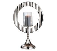 Soportecandelabro Gilde, redondo, "Circulus", aluminio, vidrio, color plateado, unidad de venta: 1, largo: 17 cm, ancho: 36 cm, alto: 53 cm. Código: 53983