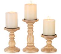 Soportecandelabro - Juego de 3 - Madera - Estilo rústico