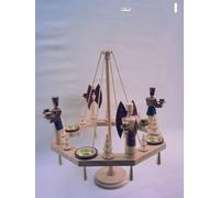 Soportecandelabro para mesa, adorno natural con motivos de ángeles y mineros. Dimensiones: 38x38 cm. Producto nuevo