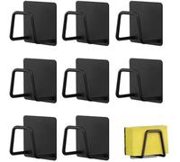 Soportes autoadhesivos s de esponja de acero inoxidable Ibenzoa® – Juego de 8 unidades, forma en U, compactos, 5 x 4,8 x 3,3 cm, resistentes al agua, capacidad de carga de hasta 5 kg, ideales para coc