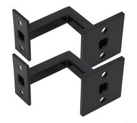 Soportes de barandilla para escaleras de acero inoxidable 304, cuadrados, color negro mate, accesorios de soporte de pared, resistentes, 2 unidades