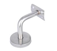 Soportes de barandilla resistentes para barandillas de escalera de madera, soporte de metal resistente de 60 x 80 mm, acabado plateado (60 x 80 mm)
